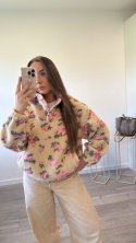 Bluza polar beżowa w kwiaty NOLIA