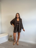 Komplet Szorty i Koszula Czekoladowy Vesi