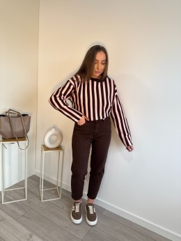 Spodnie Mom Fit Czekoladowe