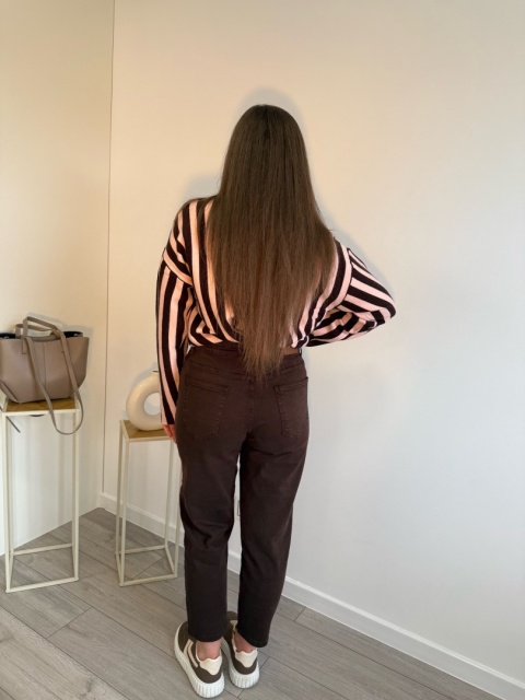 Spodnie Mom Fit Czekoladowe