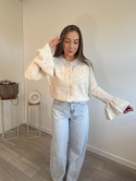 Sweter na Guziki z Rozkloszowanymi Rękawkami