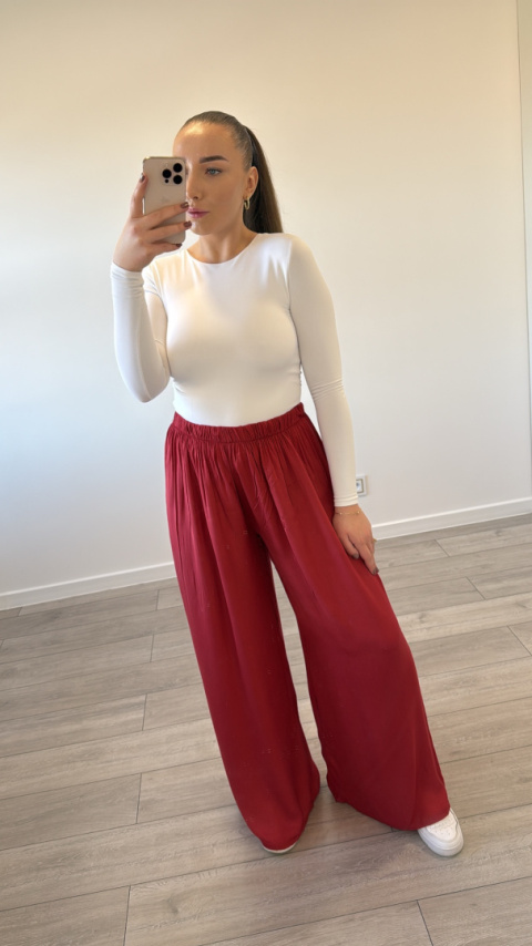 Spodnie Viskoza Czerwone