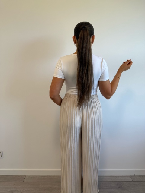 Spodnie Plisy Beżowe