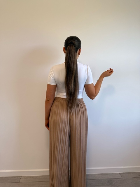 Spodnie Plisy Karmelowe