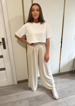 Spodnie Viskoza Beżowe