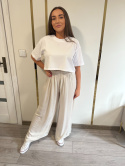 Spodnie Viskoza Beżowe