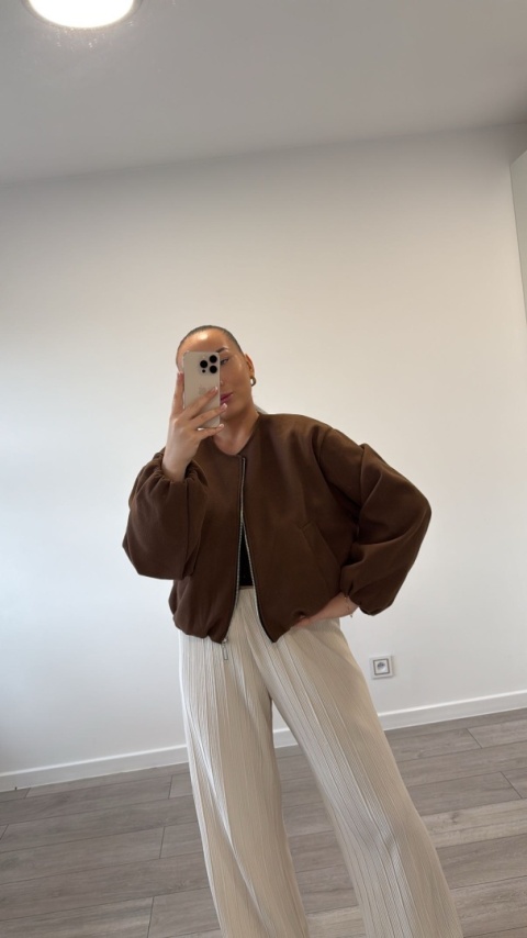 Bomberka Brązowa Satin