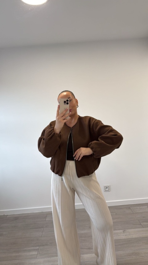 Bomberka Brązowa Satin