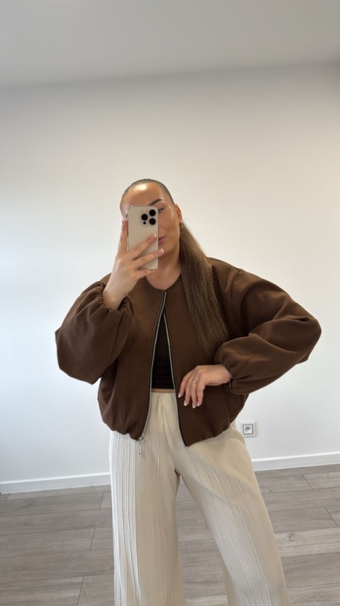 Bomberka Brązowa Satin