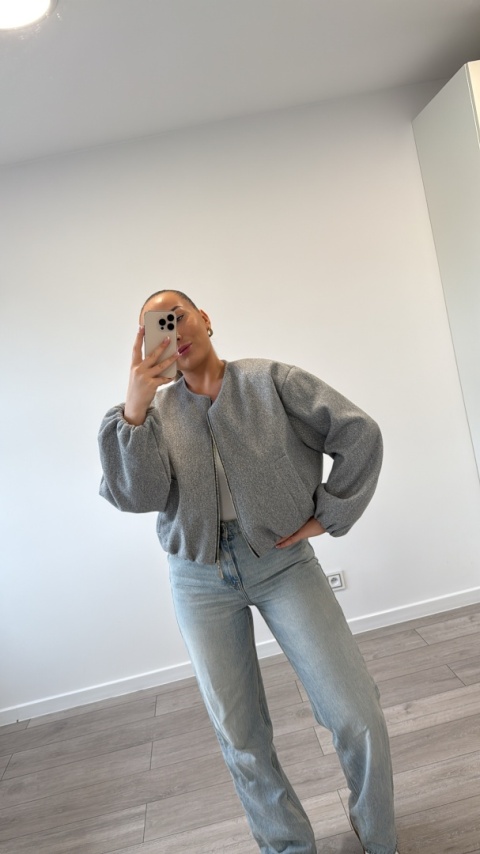 Bomberka Szara Satin