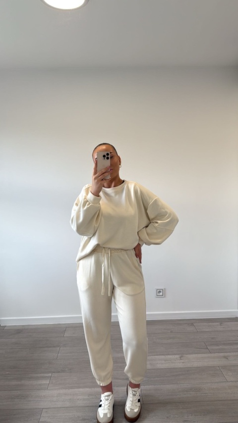 Komplet Dresowy Butter Mood Śmietankowy