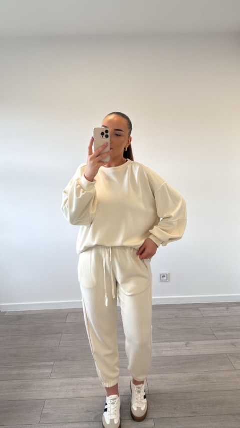 Komplet Dresowy Butter Mood Śmietankowy