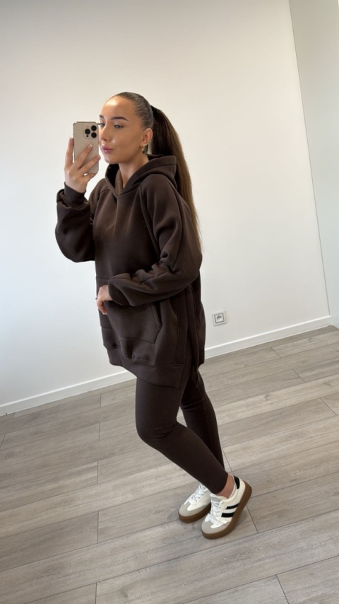 Komplet Dresowy Czekoladowy