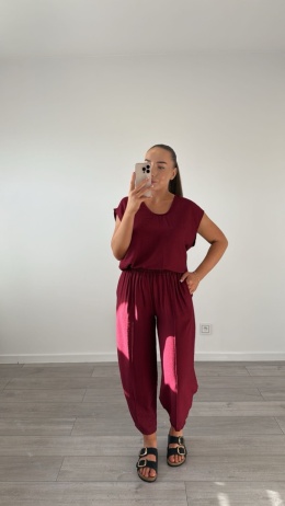 Komplet Grace Bordowy z Bluzką