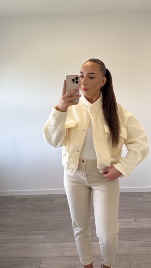 Kurtka Bouclé Bloom Ecru