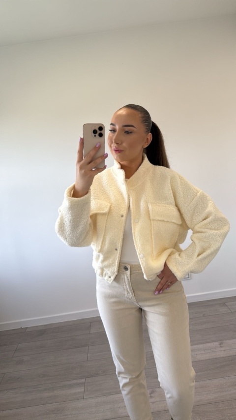 Kurtka Bouclé Bloom Ecru