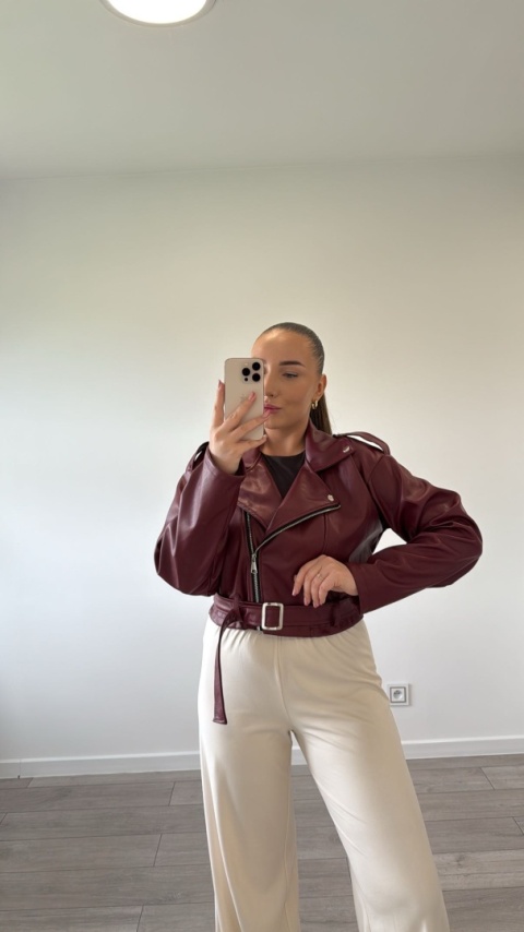 Ramoneska Bordowa Velvet