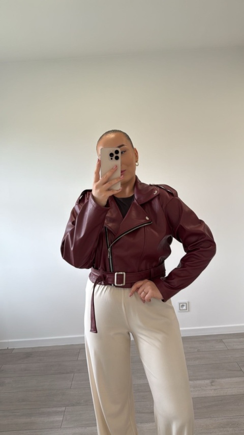 Ramoneska Bordowa Velvet