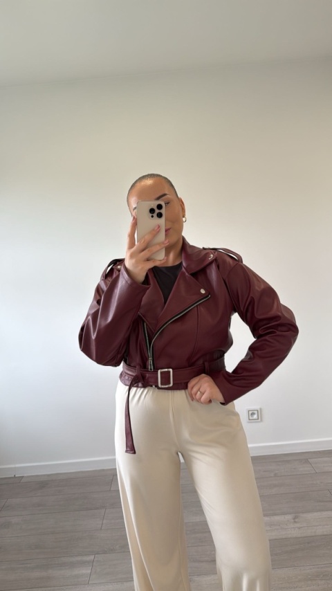 Ramoneska Bordowa Velvet