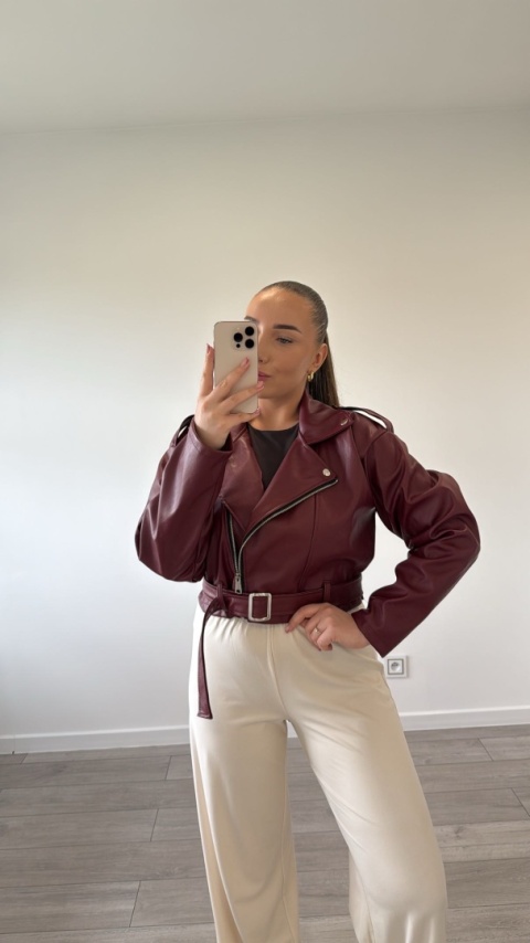 Ramoneska Bordowa Velvet