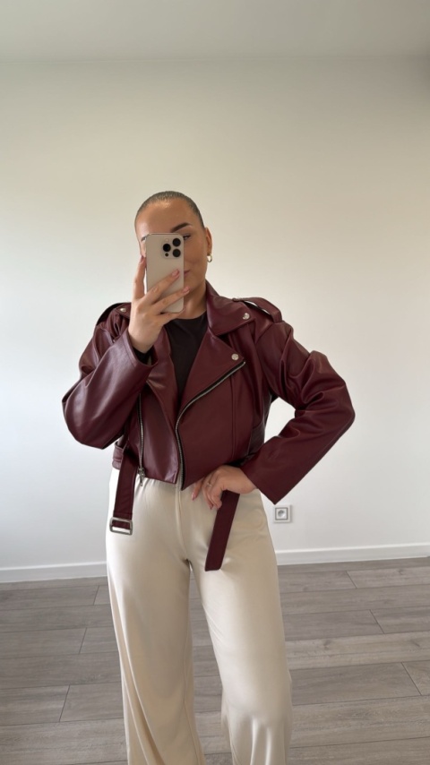 Ramoneska Bordowa Velvet