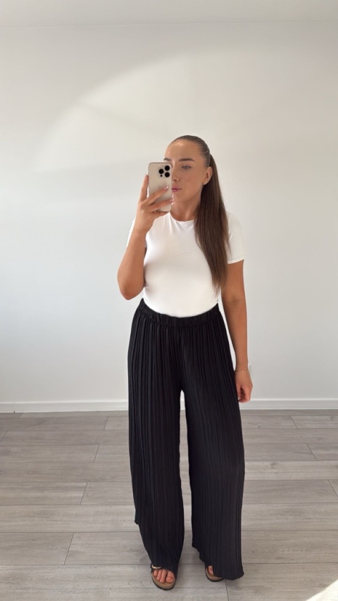 Spodnie Plisy Czarne