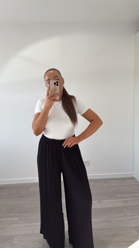 Spodnie Plisy Czarne