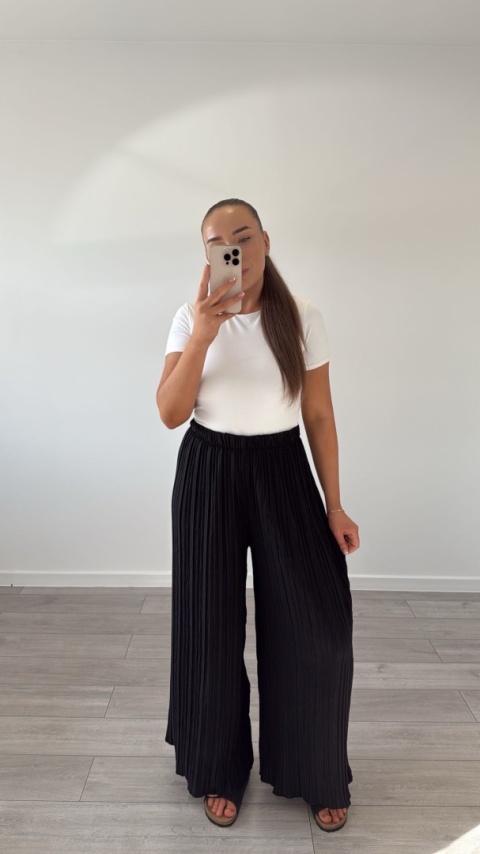 Spodnie Plisy Czarne