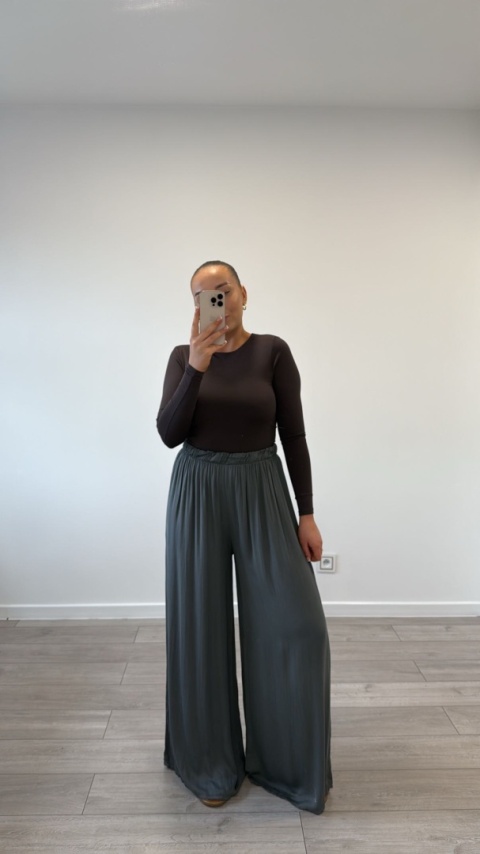 Spodnie Viskoza Grafitowe