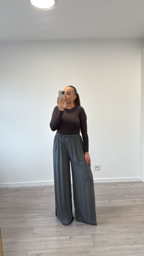 Spodnie Viskoza Grafitowe