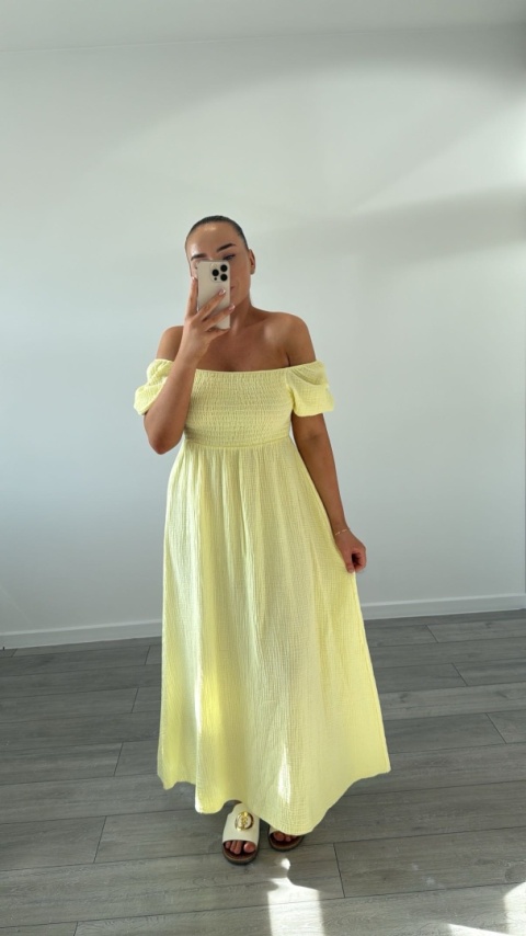 Sukienka Chic Masełkowy Żółty