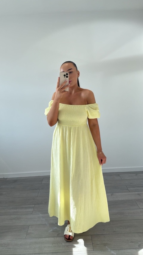 Sukienka Chic Masełkowy Żółty