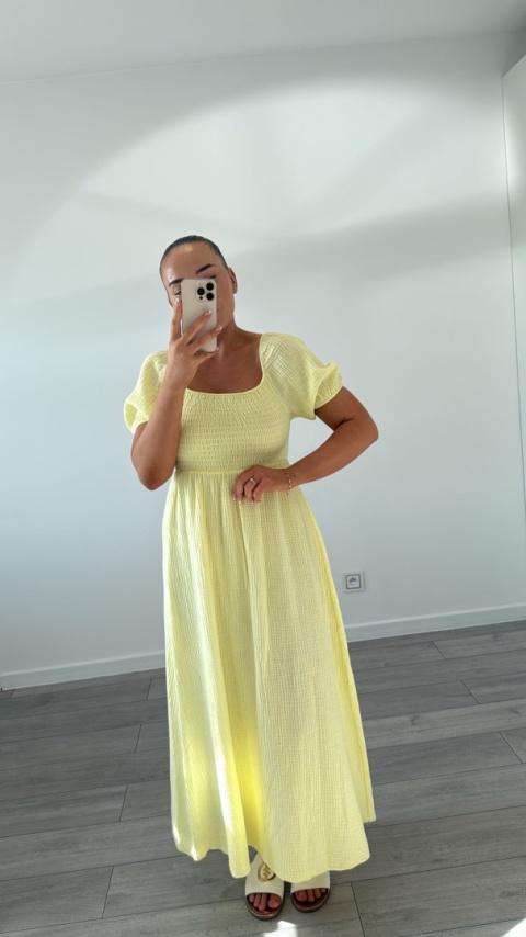 Sukienka Chic Masełkowy Żółty