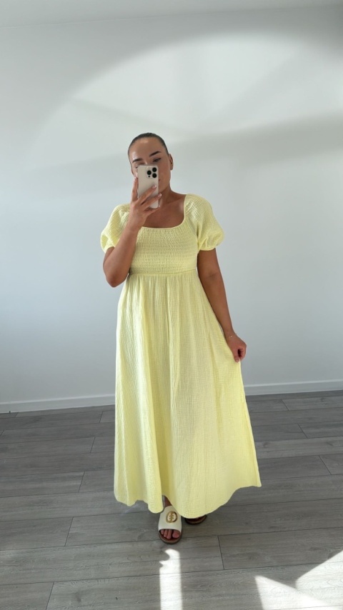 Sukienka Chic Masełkowy Żółty