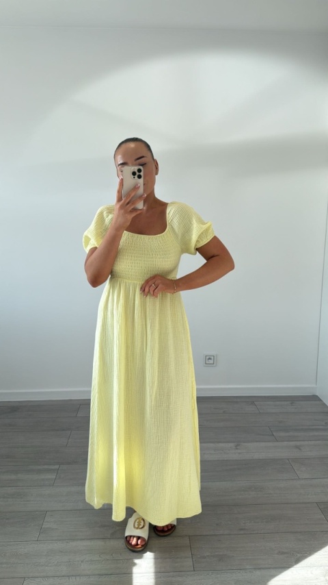 Sukienka Chic Masełkowy Żółty