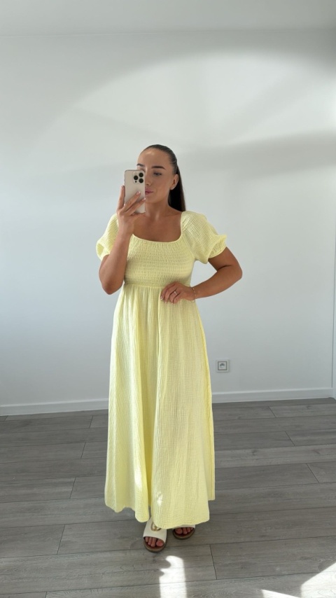 Sukienka Chic Masełkowy Żółty
