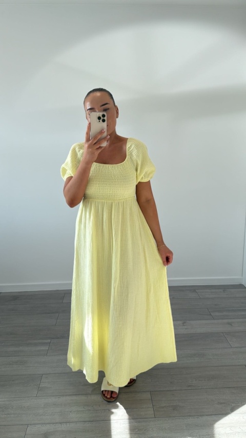 Sukienka Chic Masełkowy Żółty