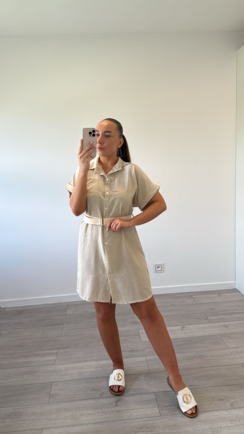 Sukienka Szmizjerka z Paskiem