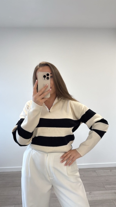 Sweter Beżowy Stripe