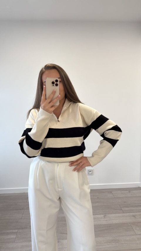 Sweter Beżowy Stripe