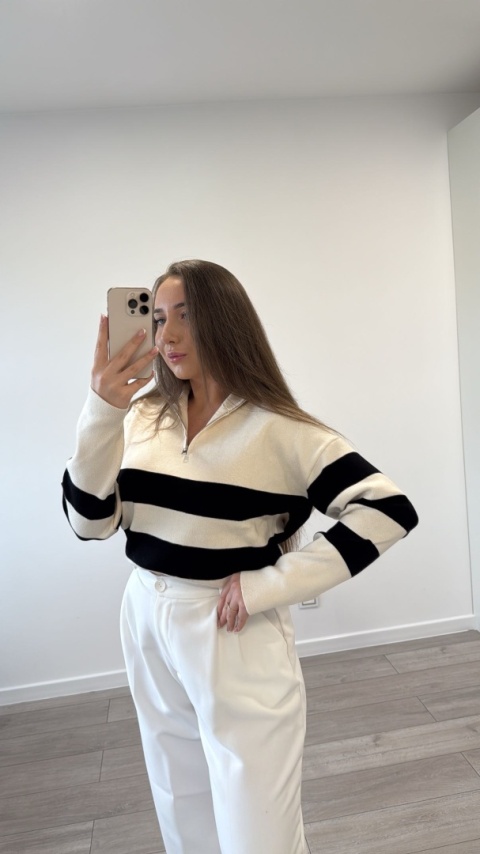 Sweter Beżowy Stripe