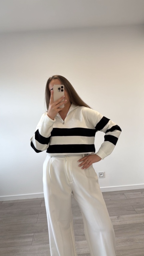 Sweter Biały Stripe