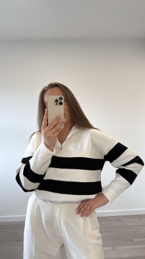 Sweter Biały Stripe
