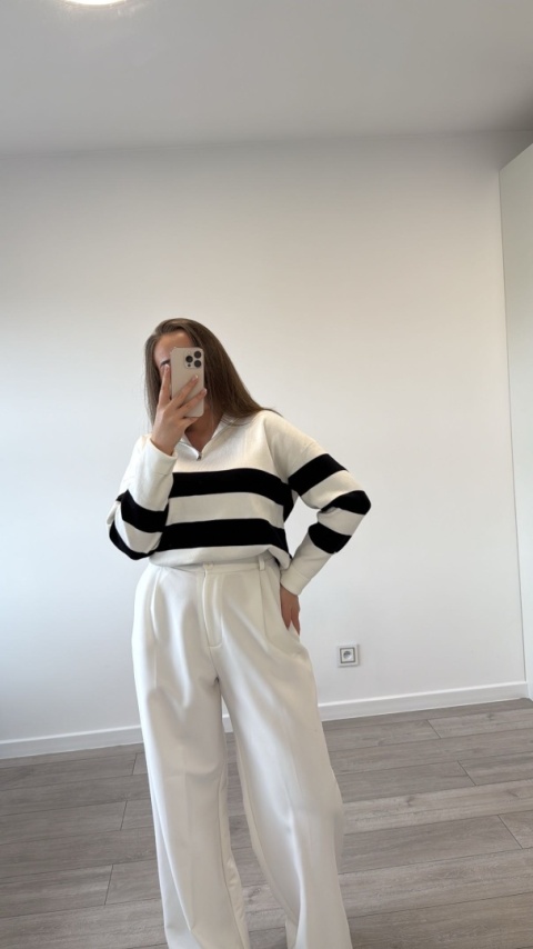 Sweter Biały Stripe