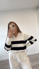 Sweter Biały Stripe