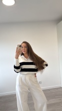 Sweter Biały Stripe