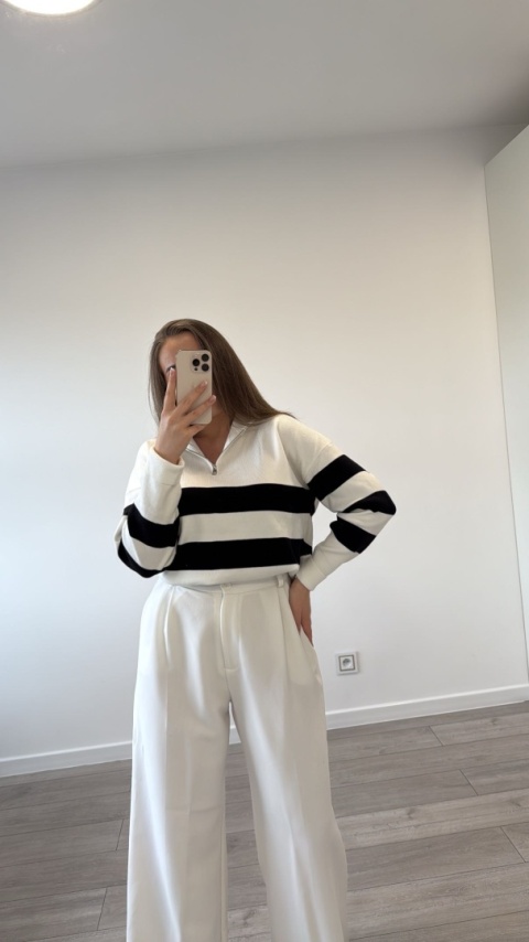 Sweter Biały Stripe
