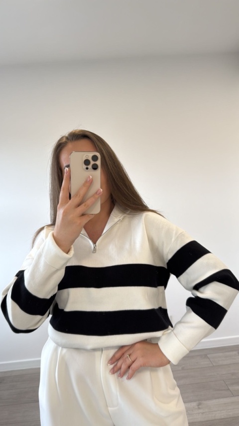 Sweter Biały Stripe