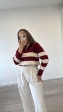 Sweter Bordowy Stripe
