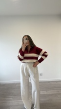Sweter Bordowy Stripe